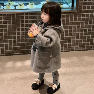 2026新款韩版女童毛呢外套秋冬季童装女孩妮子大衣中长款韩版上衣
