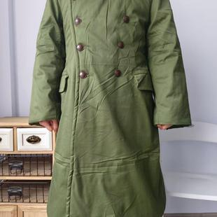 库存老货65胶木扣棉大衣 冬季防寒保暖 加厚长款 绿色棉大衣