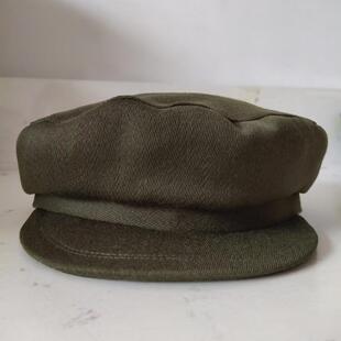 老款马裤呢平顶帽65怀旧军绿解放帽 老式马裤呢干部帽秋冬款怀旧