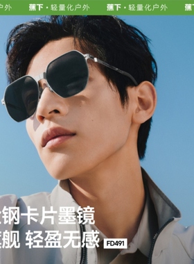 蕉下FD491₂₅卡片墨镜超轻薄折叠金属墨镜防晒眼镜男士开车口袋