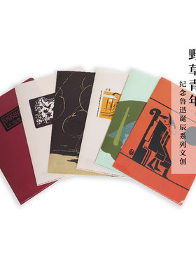 【现货】鲁迅作品书封文件夹  鲁迅野草青年  呐喊彷徨野草朝花夕拾坟一套6款封面A4尺寸  新青年创意礼品文具 后浪品牌文创