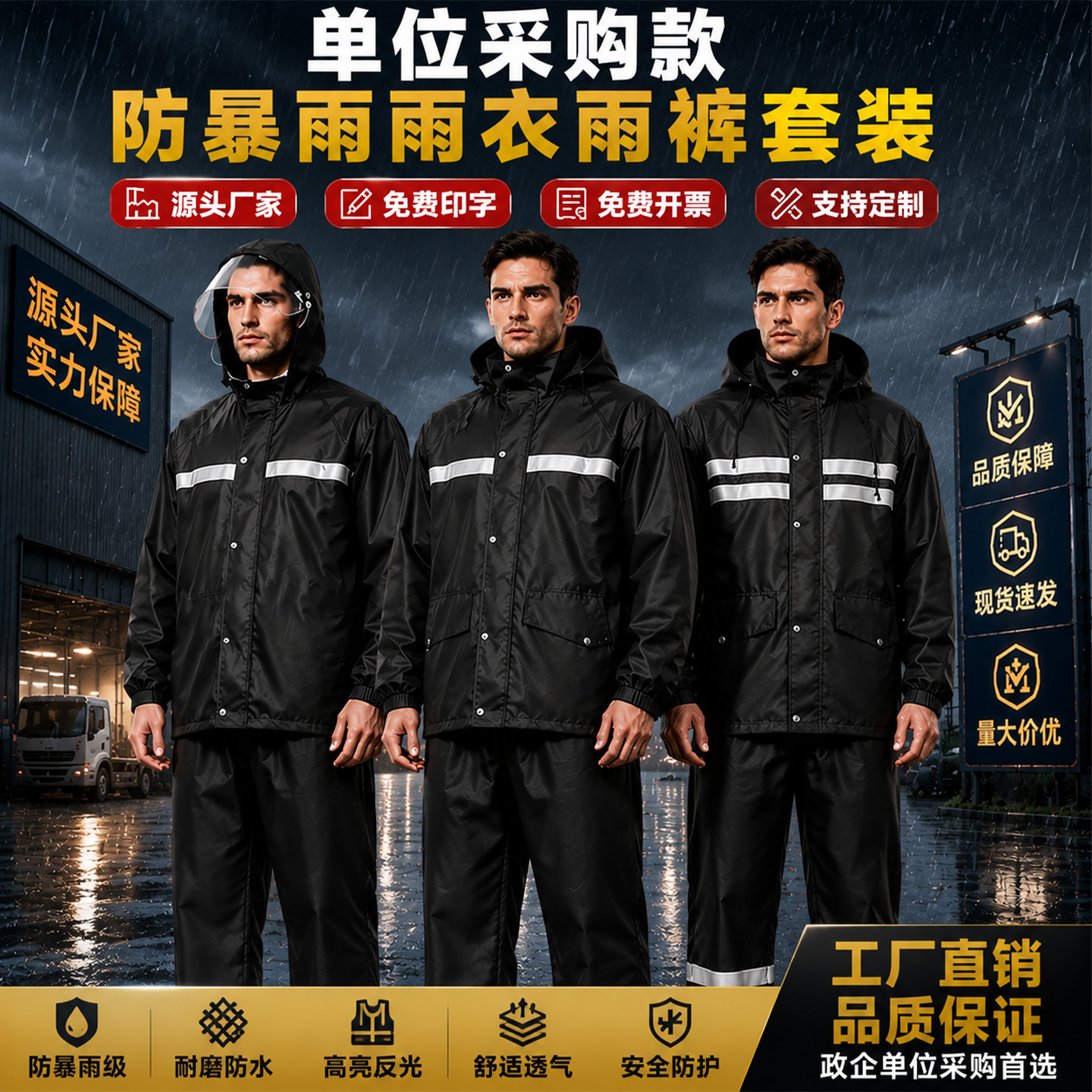 雨衣雨裤套装加厚耐磨男款女分体式全身防暴雨摩托车骑行服厂批发