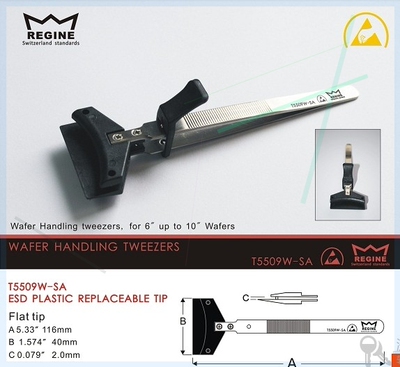 出售 皇冠晶圆镊子REGINE T5509W可换头防静电不锈钢柄晶元夹子