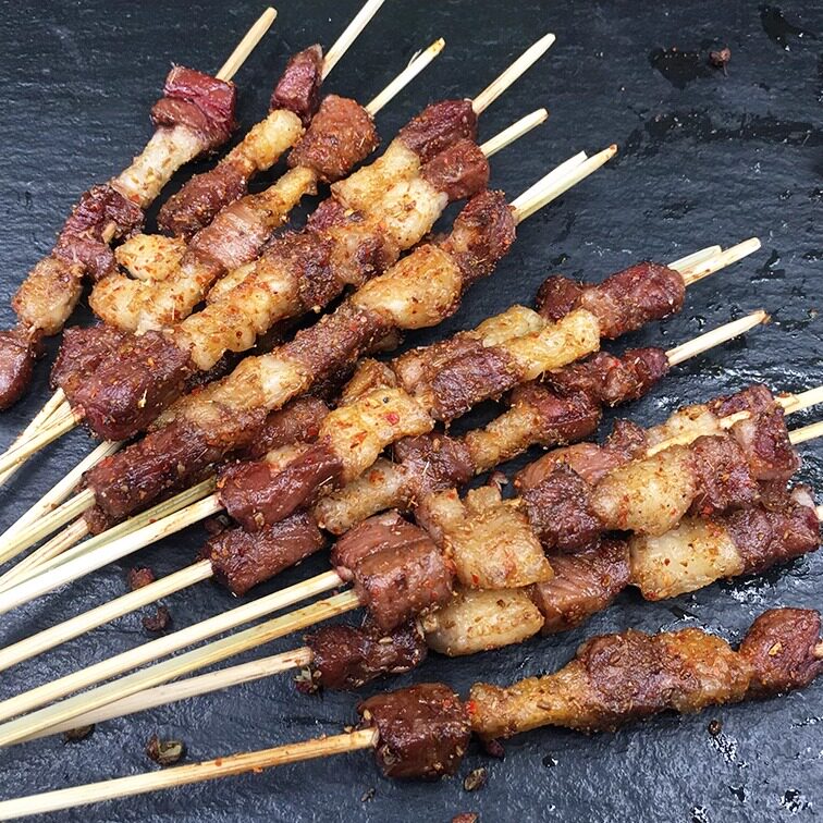内蒙清真羊肉串200g*6袋新鲜食材生鲜烧烤半成品烤串共60串可定制