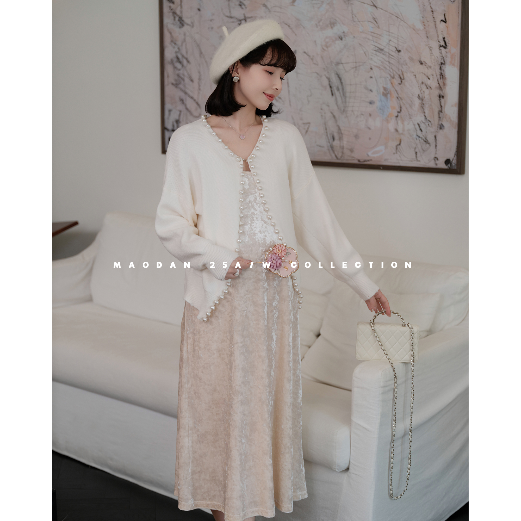 猫单【初梦游吟】孕妇装秋装2025新款法式洋气毛衣长袖上衣套装