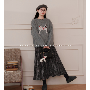 贝壳汪汪 秋冬毛衣半裙套装 羊毛 孕期穿搭孕妇装 娜娜 猫单