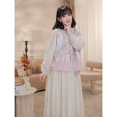 刺绣连衣裙套装 猫单 孕期穿搭孕妇装 春夏新中式 夕颜白栀 娜娜