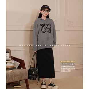 孕期穿搭孕妇装 娜娜 秋季 新品 猫单 气质显瘦半裙套装 虎系格调