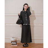 娜娜 棉 孕期穿搭孕妇套装 春装 上衣半裙 猫单 新品 自由纽西