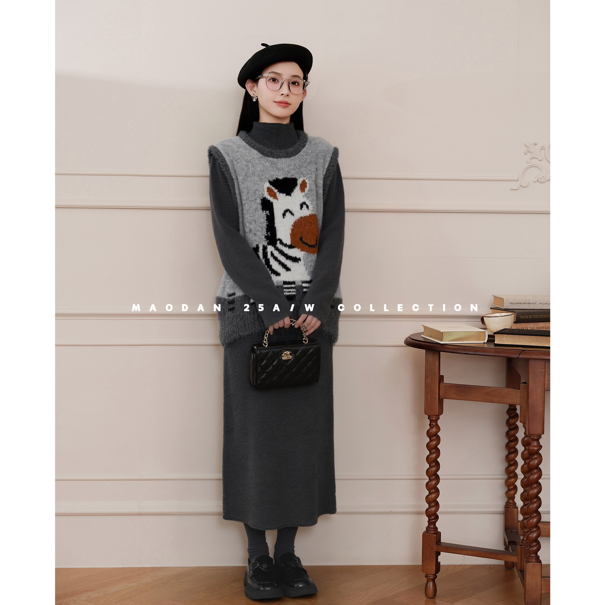 猫单【灰度斑马】【羊毛】娜娜的孕期穿搭孕妇装冬季新马甲连衣裙,孕妇装/孕产妇用品/营养,套装,淘宝优惠券,粉丝福利购,淘宝优惠卷