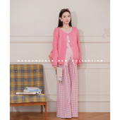 孕期穿搭孕妇装 春装 裤 樱花奶格 子 甜美时尚 娜娜 韩版 猫单 新品