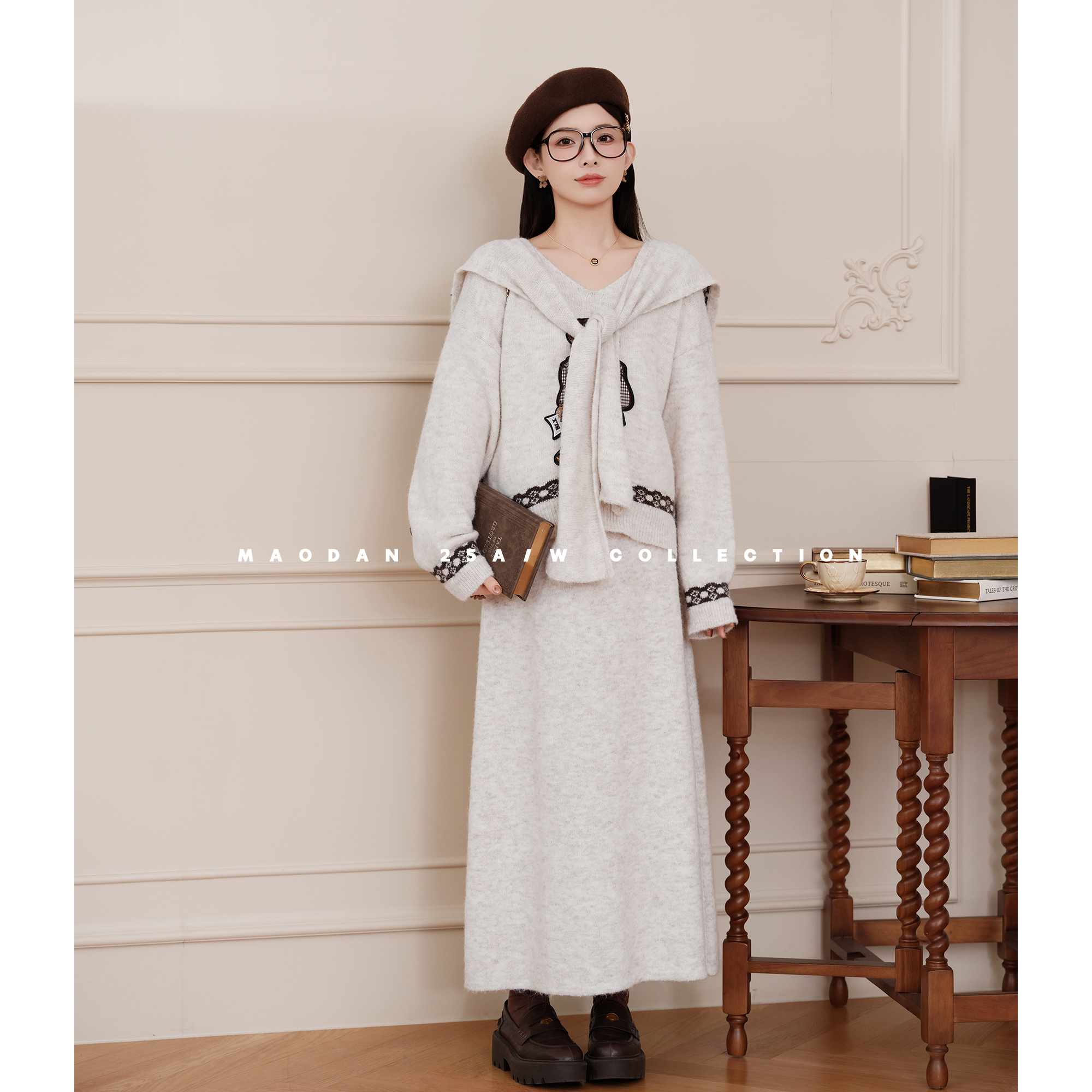 猫单【维尼威化】【羊毛】娜娜的孕期穿搭孕妇套装冬季针织三件套