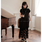 希尔维斯 假两件拼接吊带裙套装 娜娜 夏装 孕期穿搭孕妇装 猫单