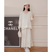 气质针织两件套装 猫单 孕期穿搭孕妇装 秋冬新品 白栀玫瑰 娜娜