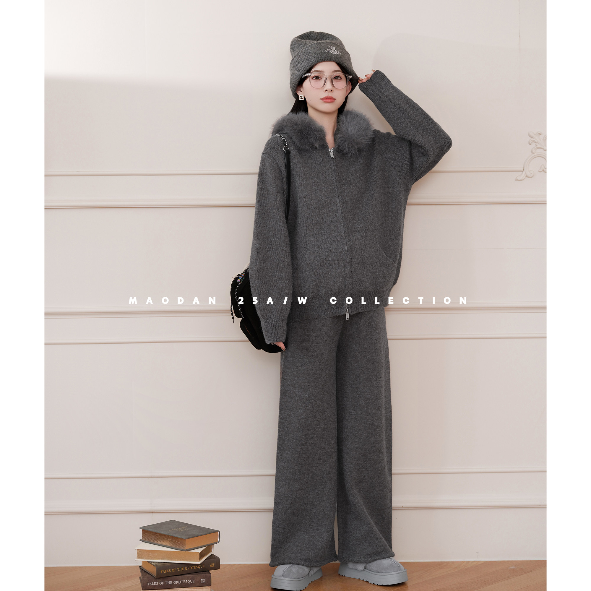 猫单【塞林漫步】孕妇套装秋冬新品宽松时尚街头毛衣裤子2025新款