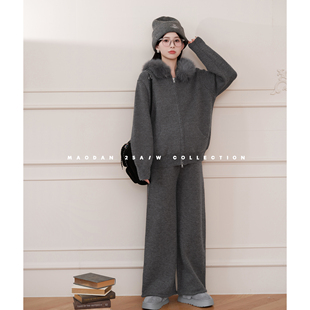 猫单【塞林漫步】孕妇套装秋冬新品宽松时尚街头毛衣裤子2025新款