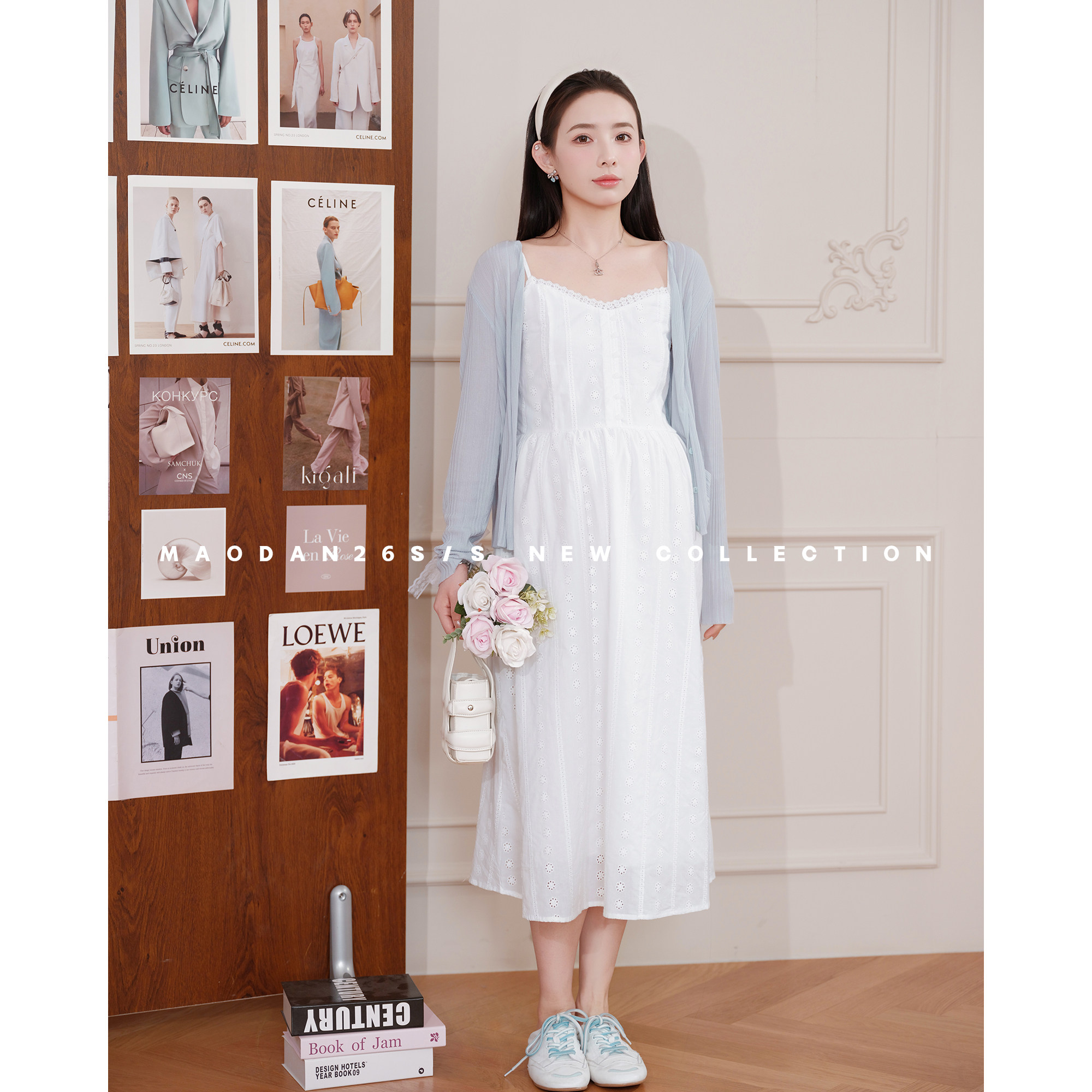 猫单【花信初晴】【天丝】【棉】孕妇装春装新品显瘦开衫吊带裙