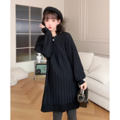 孕期穿搭孕妇装 孕娜娜 2026新秋冬打底裙针织小黑裙 米洛斯岛