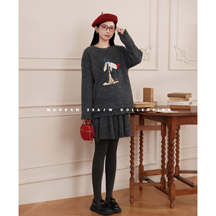 猫单【布列塔塔】【羊毛】娜娜的孕期穿搭孕妇套装冬季新毛衣半裙