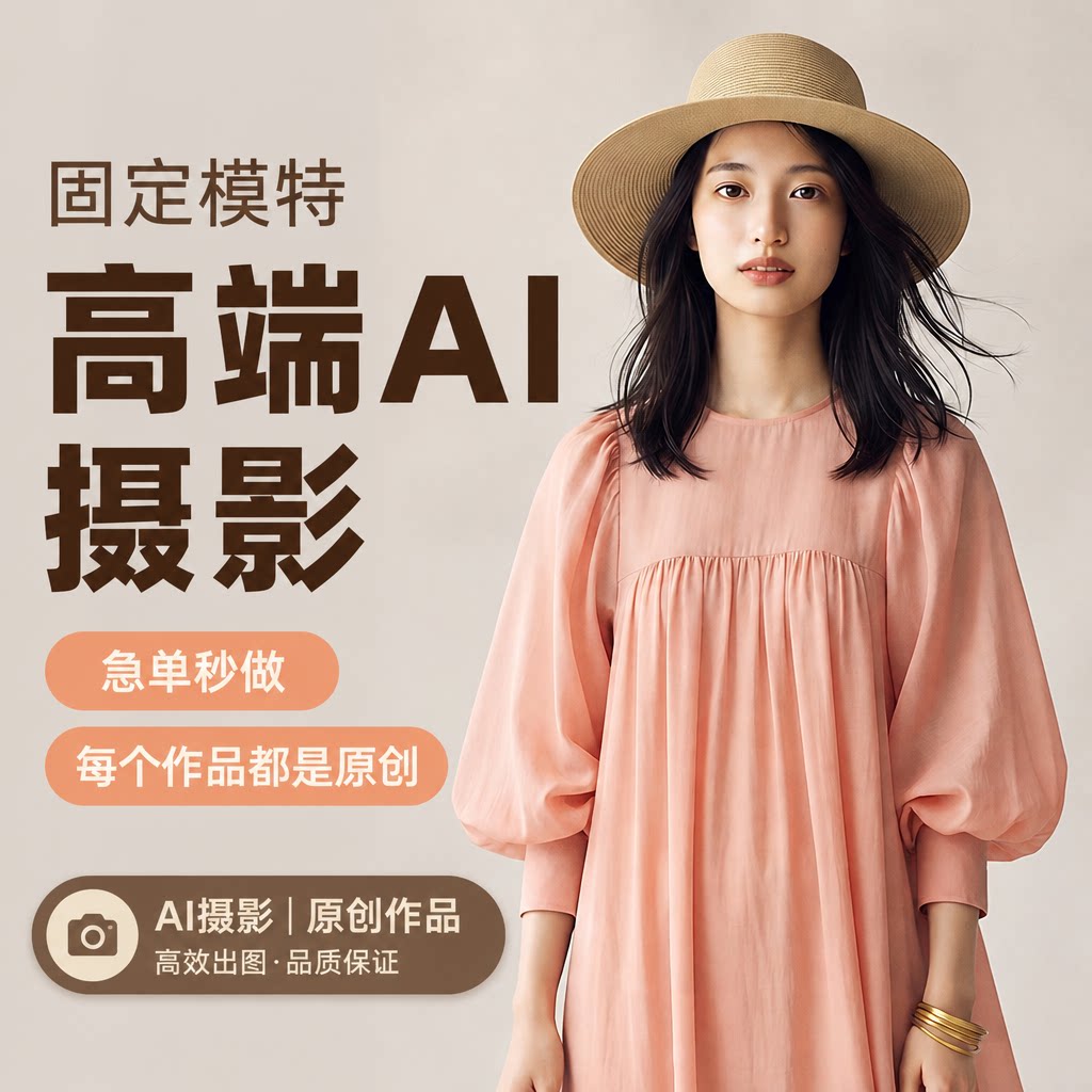 主AI服装模特图换装代出图产品做图视频设计商品作图亚马逊TEMU