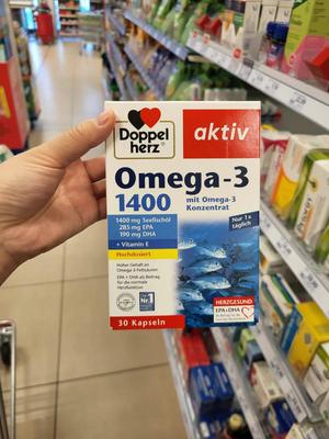 深海鱼油双心Doppelherz成人1400mgomega-3 30粒德国本土代购现货