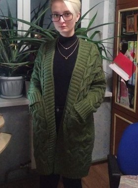 2019winter Long loose women sweater cardigan jacket sweaters