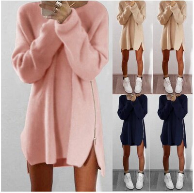 Autumn winter V neck sweater women loose long new pullover女