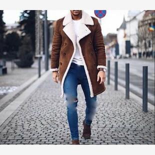 Warm Male Fluffy Outerwear Boy Jacket Lapel