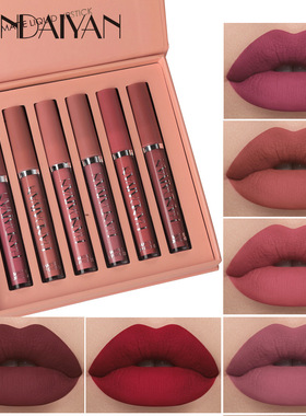6 lip gloss set gift box 不易沾杯雾面液体口红6支唇彩唇釉套装