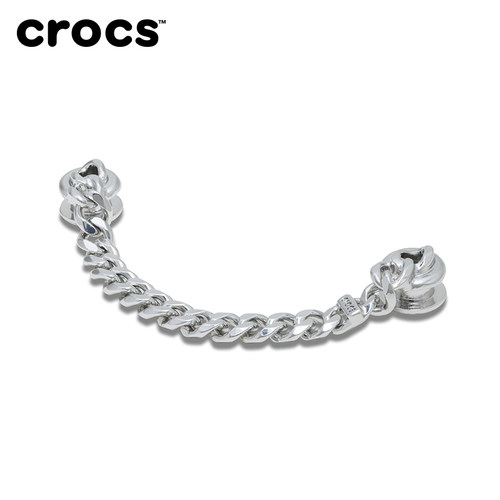 Crocs卡骆驰配饰智必星鞋花 质感潮流银色链条圆形饰钉金属铆钉