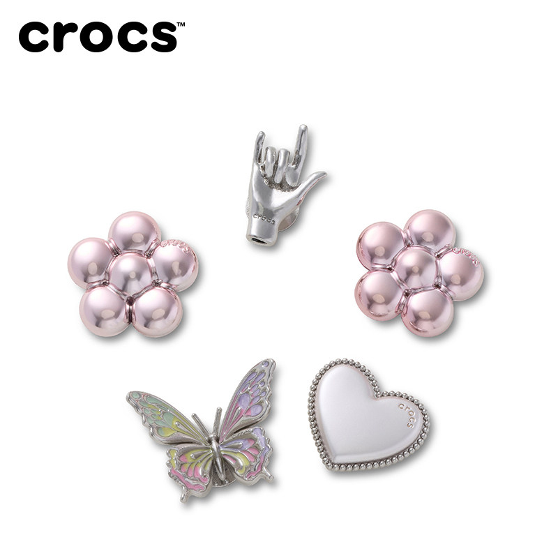 Crocs卡骆驰智必星配件洞洞鞋花 质感潮流系列质感女性五件套