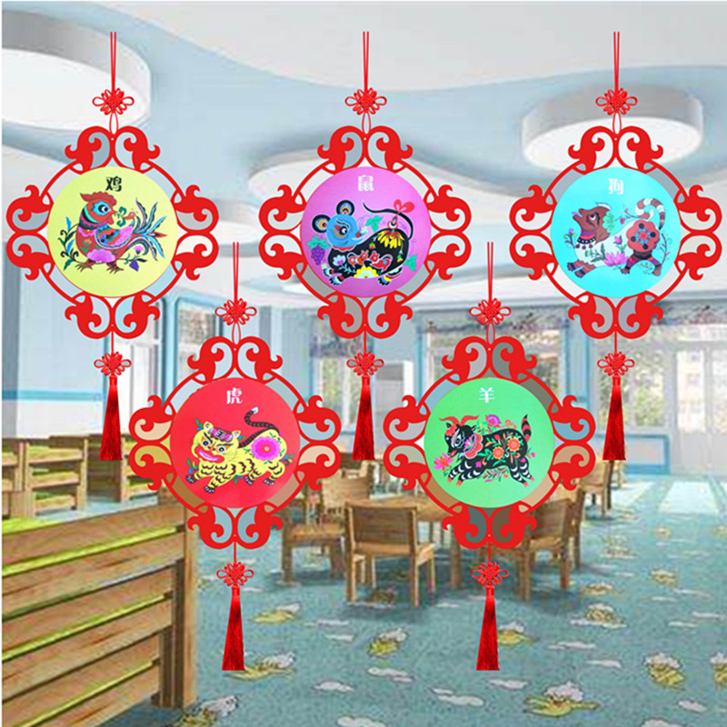 幼儿园走廊吊饰创意中国风挂饰生肖传统美德文化小学教室国学装饰