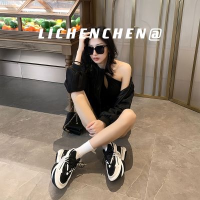 宇宙飞船太空鞋女2024新款小众设计百搭舒适运动鞋厚底增高老爹鞋