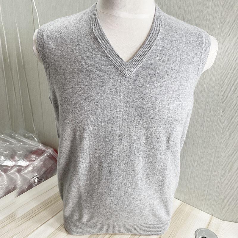 羊绒背心男v领保暖春秋贴身