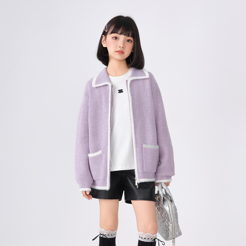女童开衫儿童2025新款洋气秋装上衣女大童超好看春秋毛衣针织外套