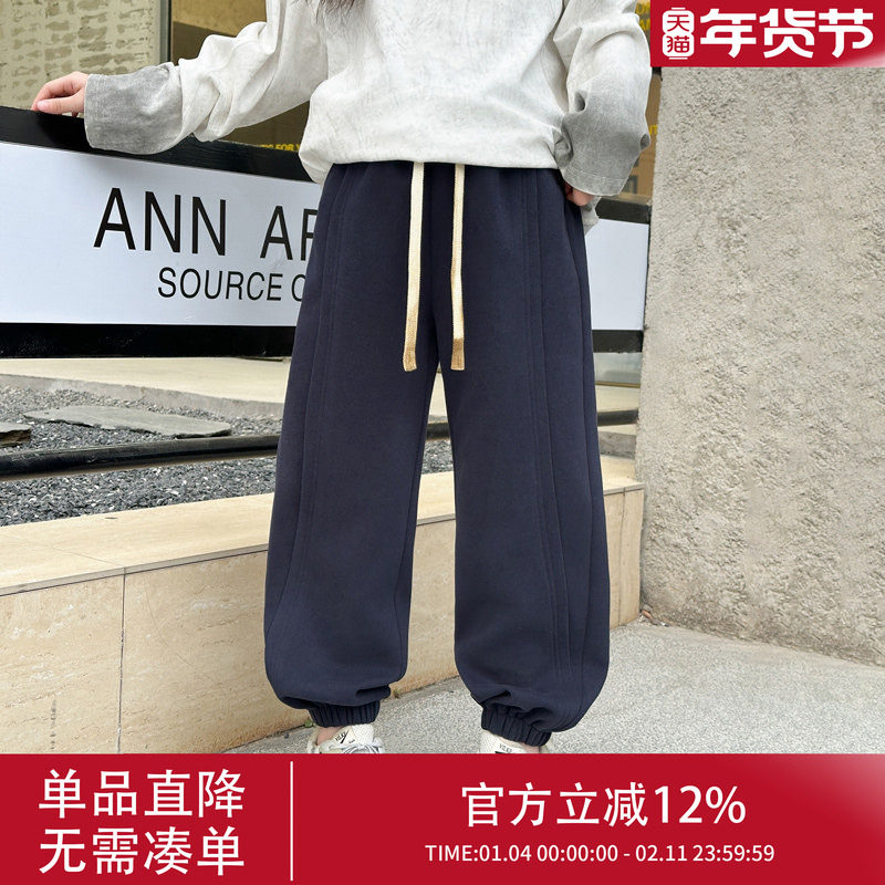 女童裤子儿童2025新款春季洋气卫裤中大童春秋今年流行爆款运动裤