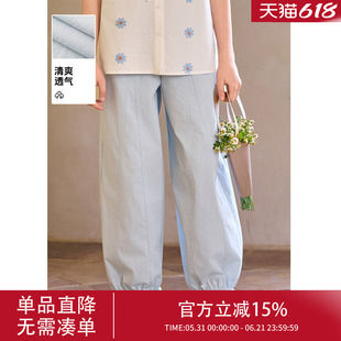 休闲裤女款夏2026新款夏天裤子少女夏季韩系学生宽松款薄夏款长裤
