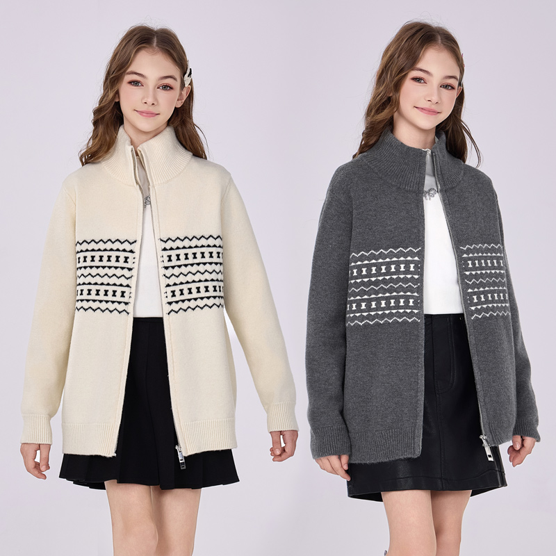 女童针织开衫2025新款儿童洋气时髦外套女大童秋冬超好看童装上衣