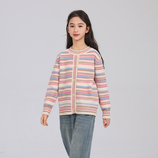 女童毛衣开衫2026新款儿童春秋款针织女款打底中大童女孩韩系穿搭