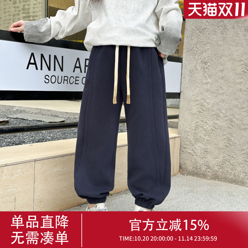 女童裤子儿童2025新款春季洋气卫裤中大童春秋今年流行爆款运动裤