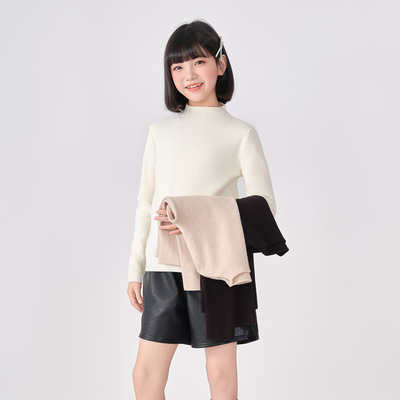 女童针织半高领毛衣内搭
