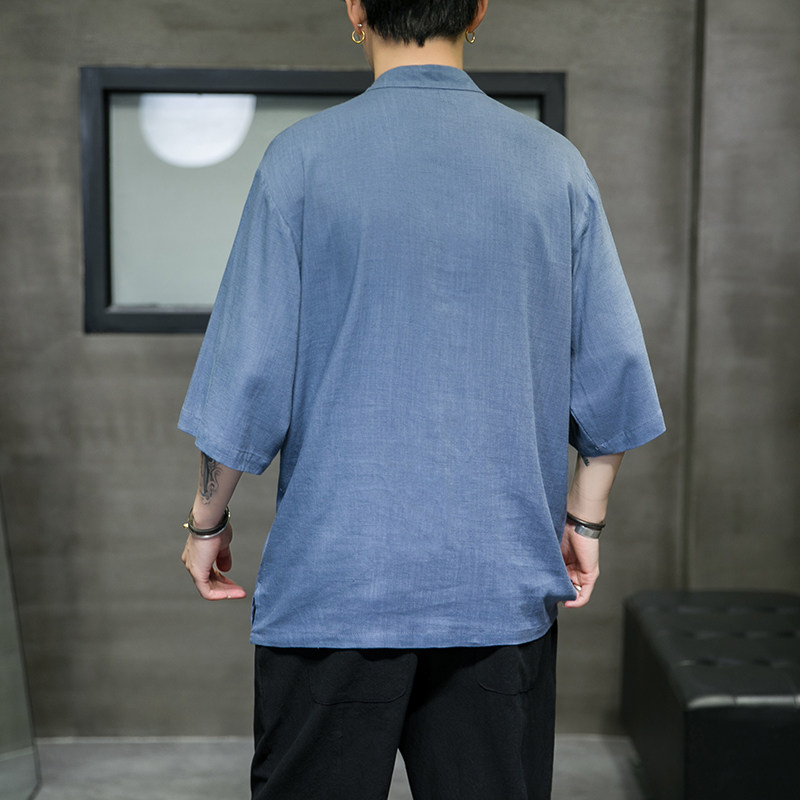 风t恤半袖盘扣休闲纯色潮流夏季T016-P60,男装T恤,星座815-1（原A203A）