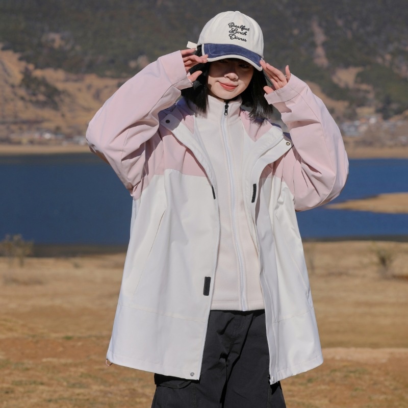 【新款】三防登山服男士秋冬季2024新款户外防风防水三合一冲锋衣