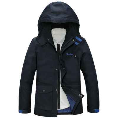 【新款】15801秋冬装新款男式夹克免烫立领连帽休闲大码男装厂