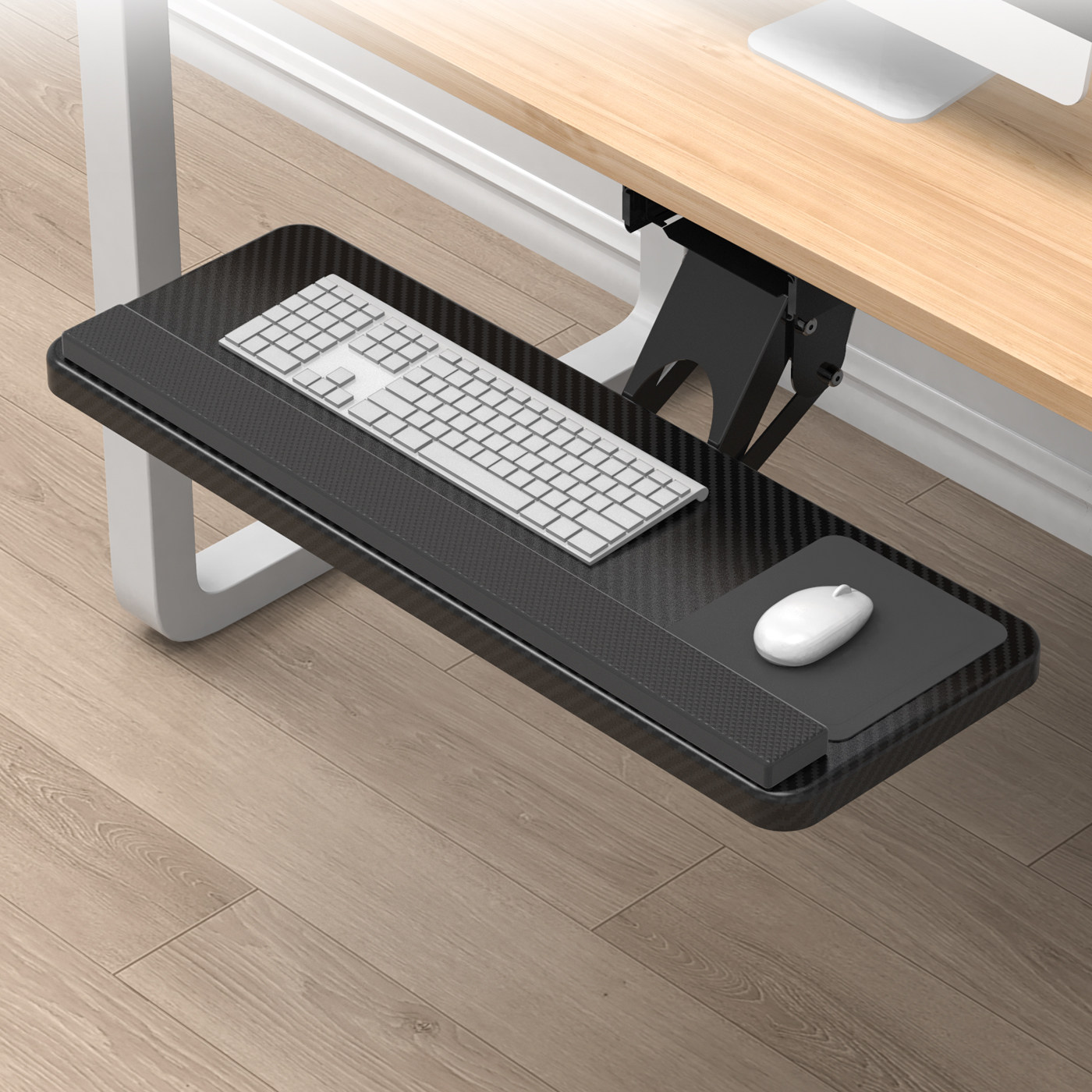 壹巢键盘托架电脑桌鼠标键盘架支架人体工学桌下滑轨抽屉旋转托盘