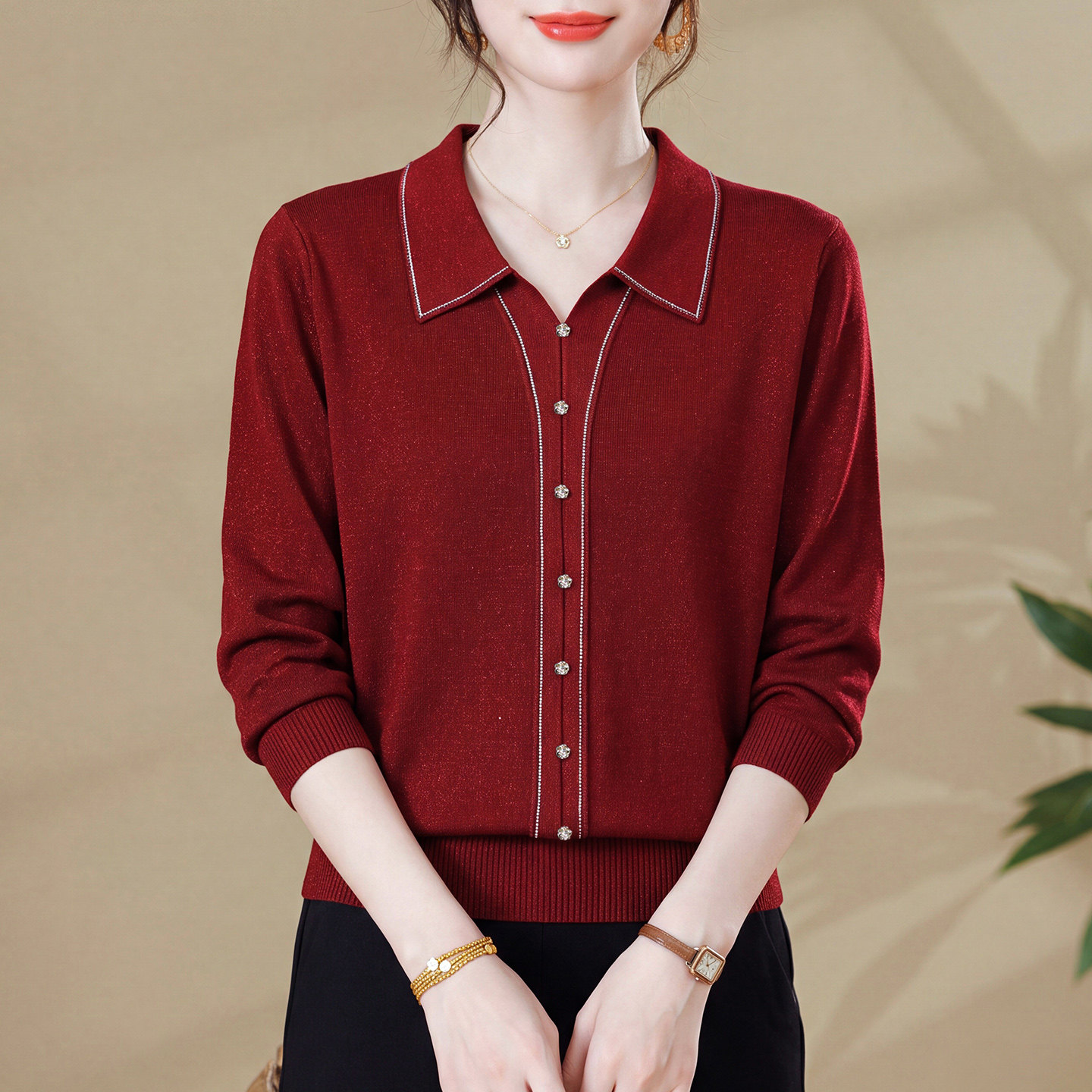 秋冬新款时尚羊毛针织打底衫女装