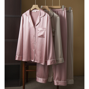 家居服两件套 长裤 丝艺重磅50姆米100%桑蚕丝真丝睡衣套装 女士长袖