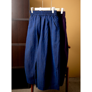 高腰真丝休闲大用料松紧腰长裤 丝艺 100%桑蚕丝香云纱龟纹阔腿裤