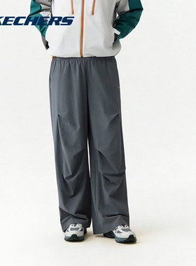 Skechers斯凯奇26夏男士宽松梭织休闲裤舒适健身运动裤 L226M023