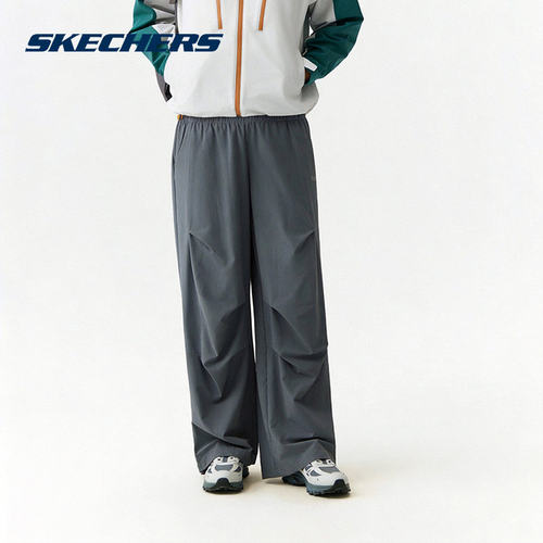 Skechers斯凯奇26夏男士宽松梭织休闲裤舒适健身运动裤 L226M023